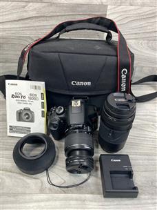 Canon EOS 2000D DSLR Camera with 18-55mm, 75-300mm, & 50mm Canon